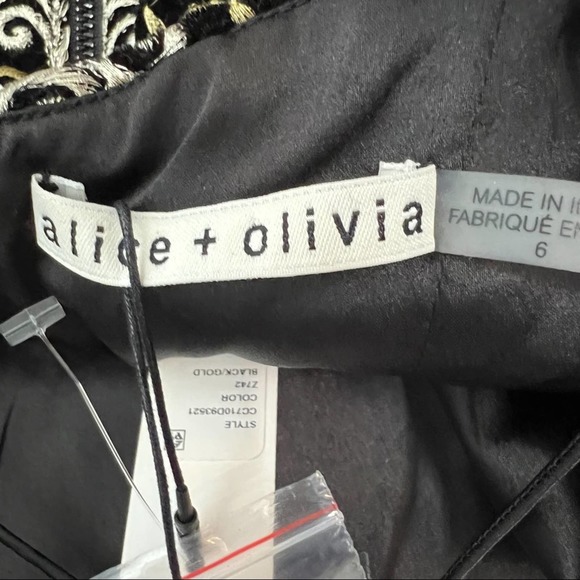 Alice + Olivia Black and Gold Mini Dress - Picture 8 of 10